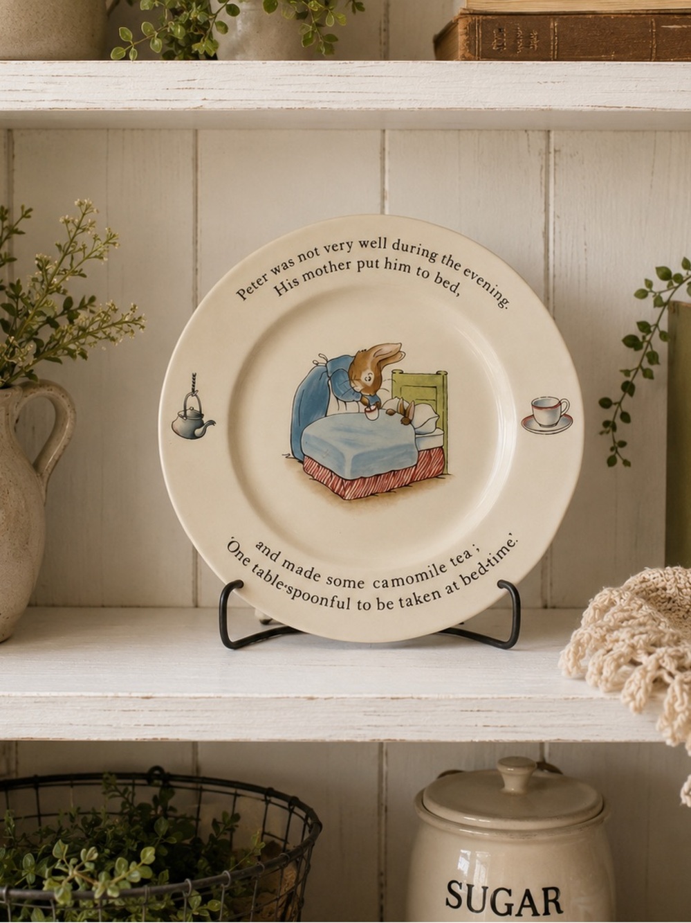 Wedgwood Cream Ceramic Plate with Black Backstamp